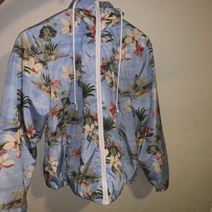 F21 FLORAL WINDBREAKER